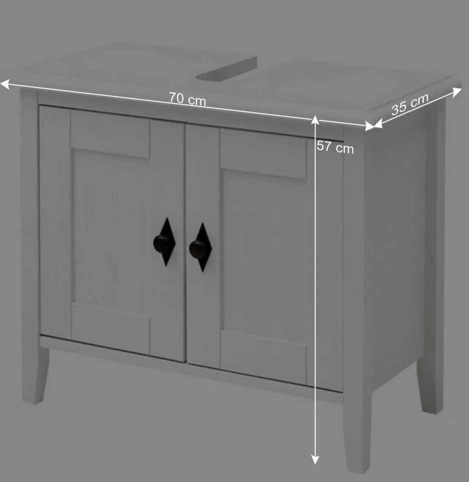 Wohnen Set Landhaus Badmöbel aus Holz - Satumare (dreiteilig)