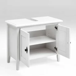 Wohnen Set Landhaus Badmöbel aus Holz - Satumare (dreiteilig)