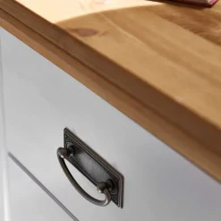 Wohnen Set Landhausbett & Nachtschränke - Sibiuta (dreiteilig)