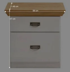 Wohnen Set Landhausbett & Nachtschränke - Sibiuta (dreiteilig)