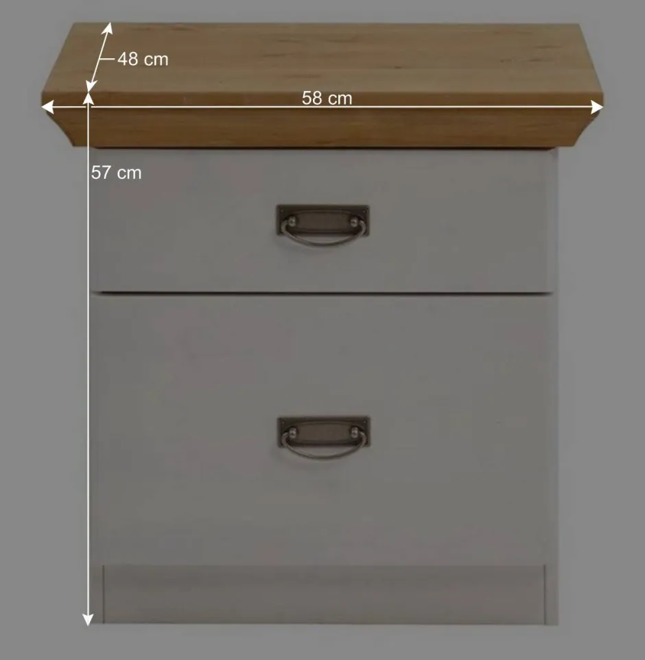 Wohnen Set Landhausbett & Nachtschränke - Sibiuta (dreiteilig)