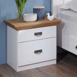 Wohnen Set Landhausbett & Nachtschränke - Sibiuta (dreiteilig)