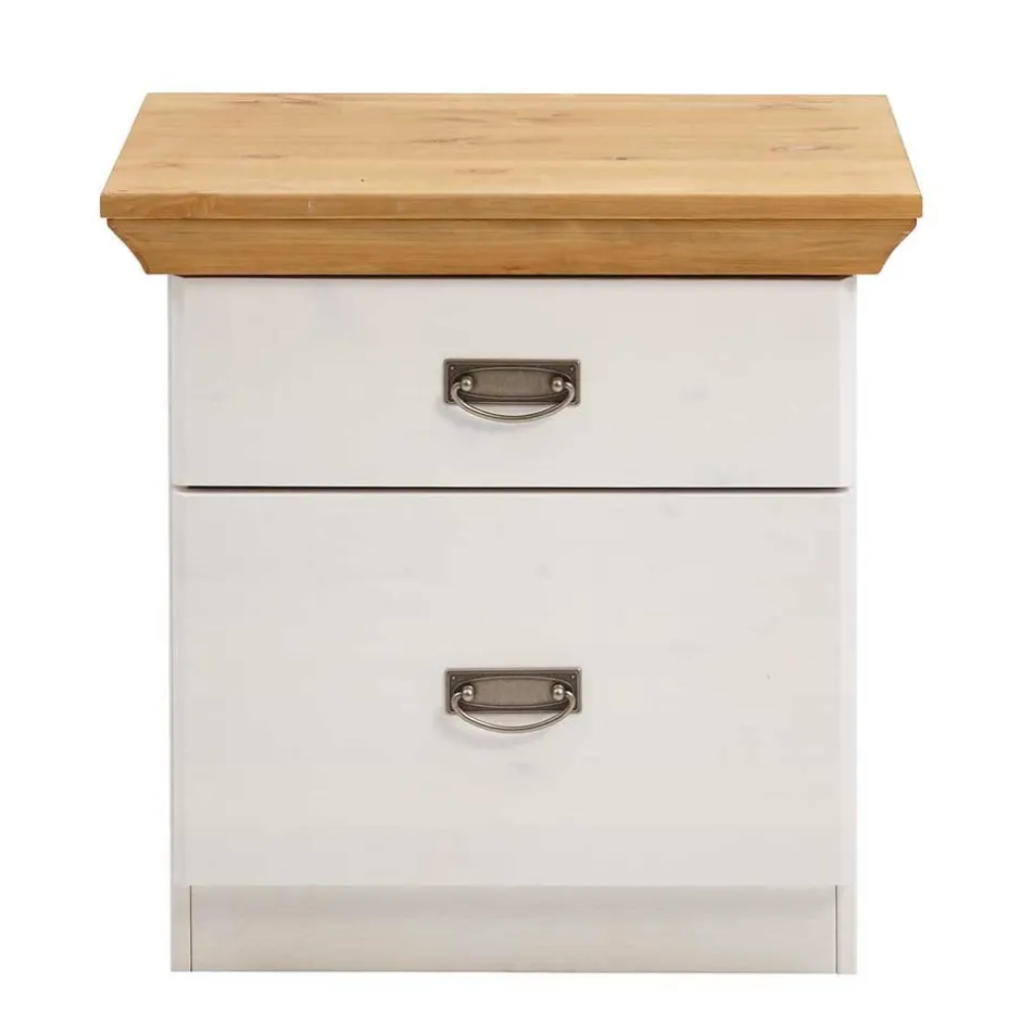 Wohnen Set Landhausbett & Nachtschränke - Sibiuta (dreiteilig)