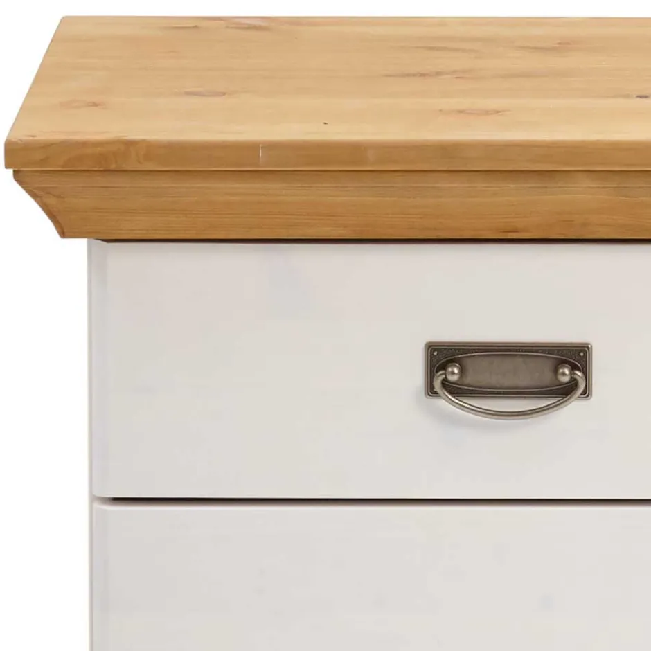 Wohnen Set Landhausbett & Nachtschränke - Sibiuta (dreiteilig)