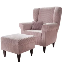 Set Ohrensessel mit Fußhocker - Noah (zweiteilig)^Wohnen Best