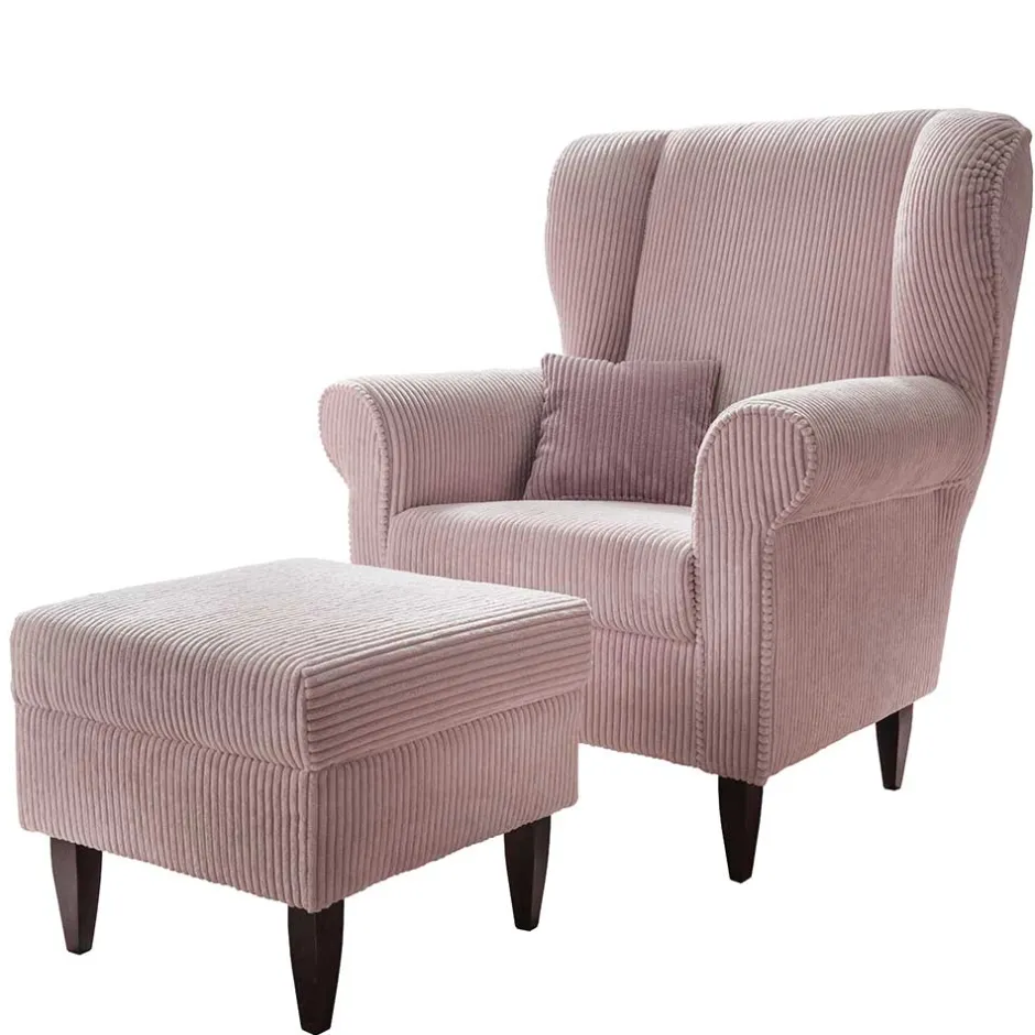 Set Ohrensessel mit Fußhocker - Noah (zweiteilig)^Wohnen Best