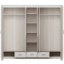 Wohnen Set Schlafzimmer Möbel in Weiß Holz Optik - Ektado (vierteilig)