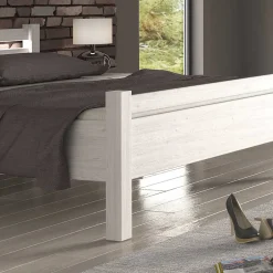 Wohnen Set Schlafzimmer Möbel in Weiß Holz Optik - Ektado (vierteilig)