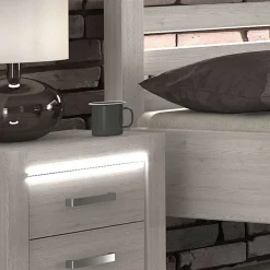 Wohnen Set Schlafzimmer Möbel in Weiß Holz Optik - Ektado (vierteilig)