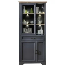 Set TV Lowboard & Vitrine in Grau - Thumbs (zweiteilig)^Wohnen Hot