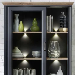 Set TV Lowboard & Vitrine in Grau - Thumbs (zweiteilig)^Wohnen Hot