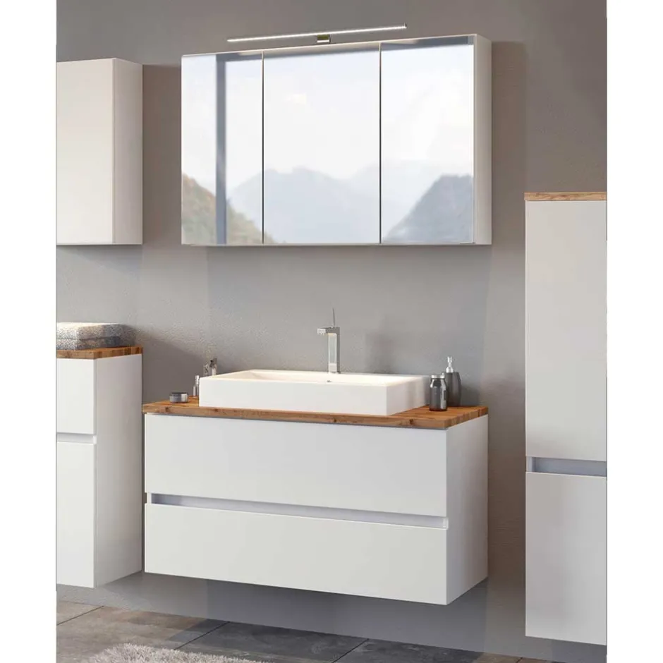 Wohnen Set Waschkonsole und Spiegelschrank - Misbonas (zweiteilig)