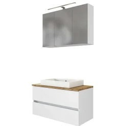 Wohnen Set Waschkonsole und Spiegelschrank - Misbonas (zweiteilig)