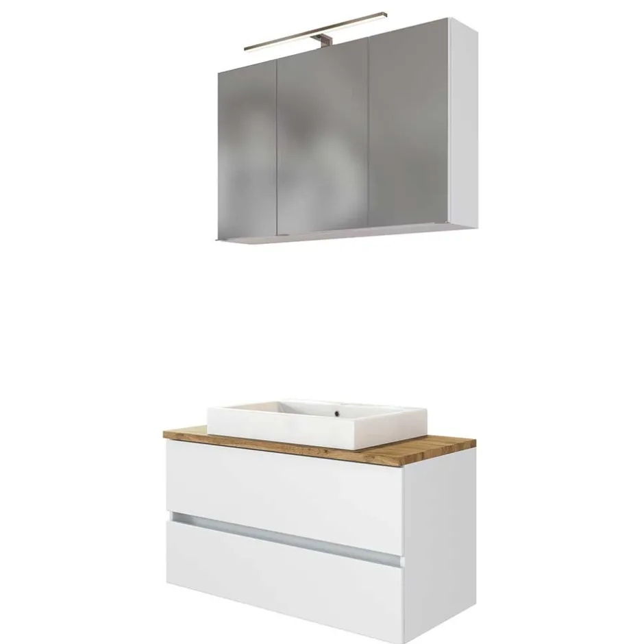 Wohnen Set Waschkonsole und Spiegelschrank - Misbonas (zweiteilig)