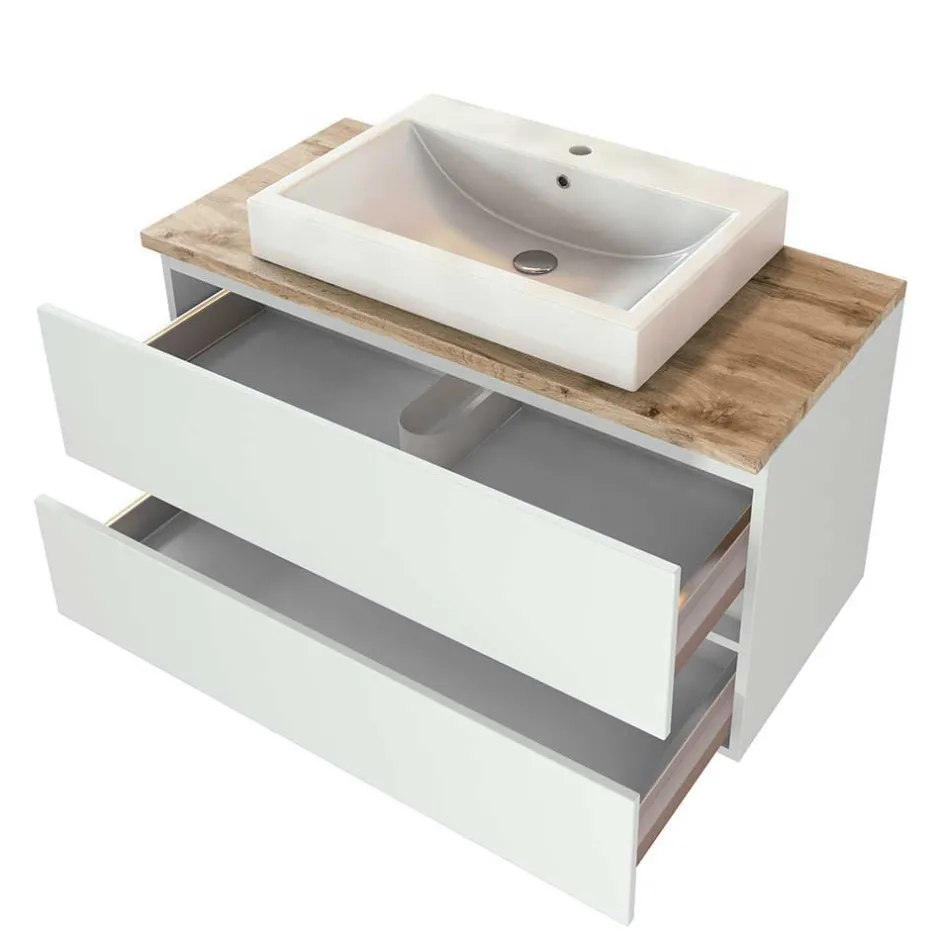 Wohnen Set Waschkonsole und Spiegelschrank - Misbonas (zweiteilig)