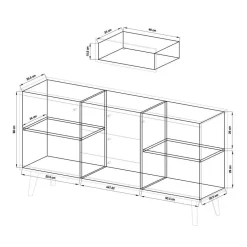 Set Wohnzimmer Einrichtung zweifarbig - Cablos (fünfteilig)^Wohnen Outlet
