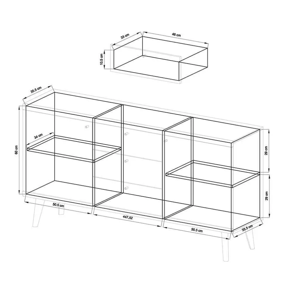 Set Wohnzimmer Einrichtung zweifarbig - Cablos (fünfteilig)^Wohnen Outlet