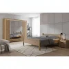 Wohnen Set 180x200 Bett & Schrank - Fagason (vierteilig)