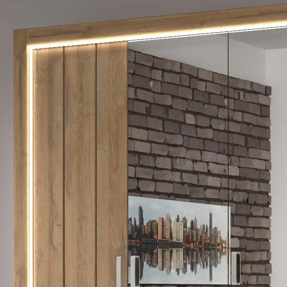 Wohnen Set 180x200 Bett & Schrank - Fagason (vierteilig)