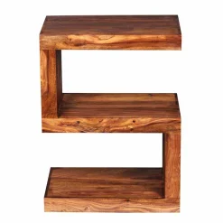 Wohnen S-Form Design Tischchen Hoslo aus Holz massiv