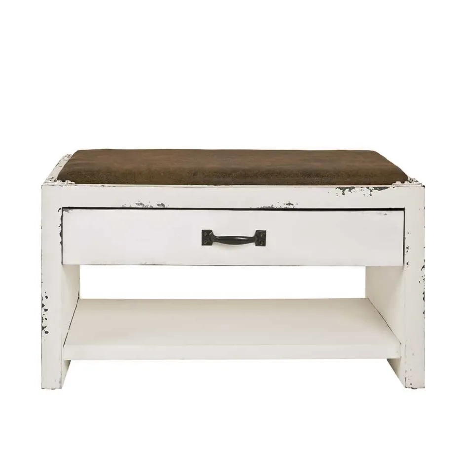 Shabby Chic Bank in Weiß & Braun - Beat^Wohnen Online