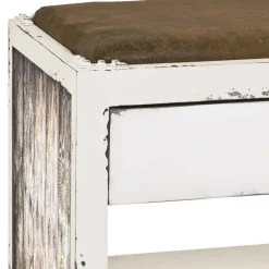 Shabby Chic Bank in Weiß & Braun - Beat^Wohnen Online