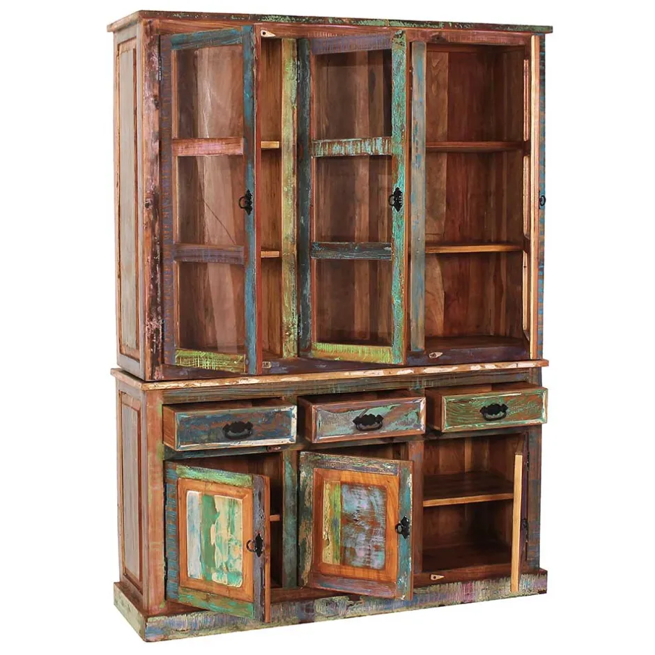 Wohnen Shabby Chic Buffetschrank in Braun Bunt - Jamaica