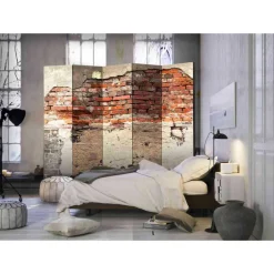 Wohnen Shabby Chic Foto Paravent mit Mauer - Blunas