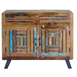 Shabby Chic Kombi-Kommode aus Recyclingholz - Tunar^Wohnen Clearance