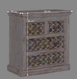 Shabby Chic Kommode in Antikweiß - Mirell^Wohnen Outlet