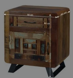 Shabby Chic Nachtkommode aus Recyclingholz - Tunar^Wohnen Hot