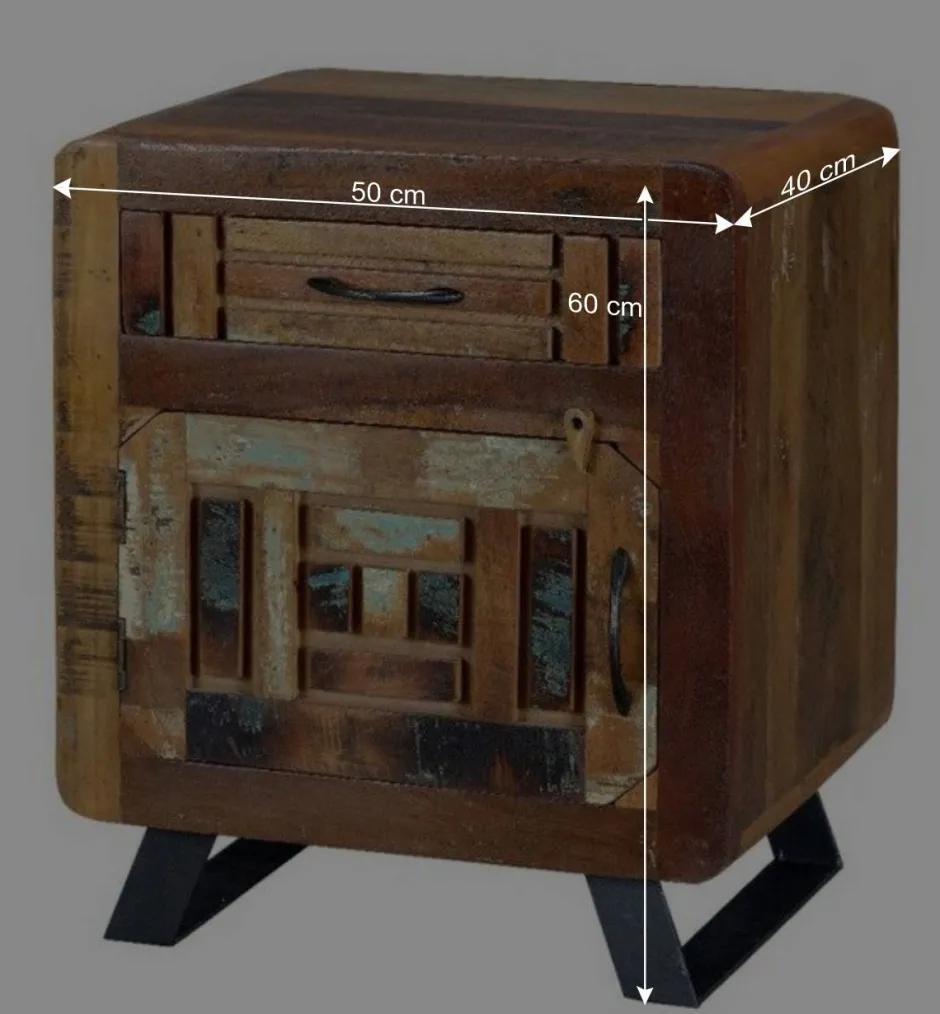 Shabby Chic Nachtkommode aus Recyclingholz - Tunar^Wohnen Hot