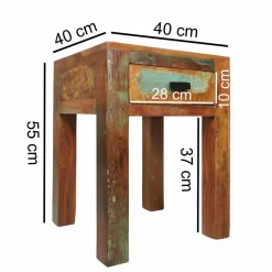 Wohnen Shabby Chic Nachttisch Dencig mit Schublade