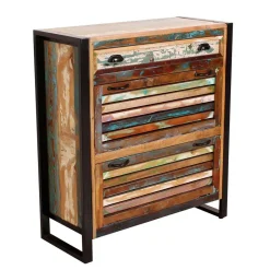 Shabby Chic Schuhschrank aus Recyclingholz - Vosbadus^Wohnen Discount