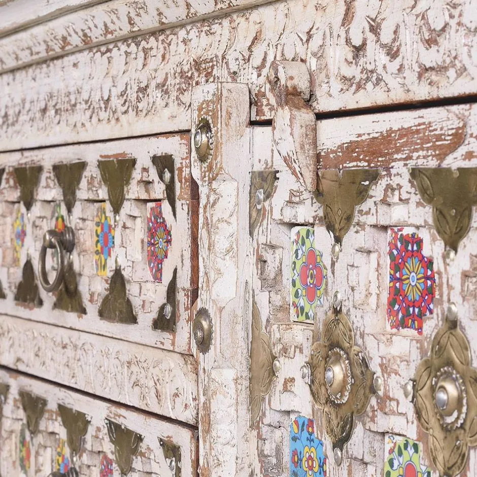 Wohnen Shabby Chic Sideboard in Antikweiß - Mirell