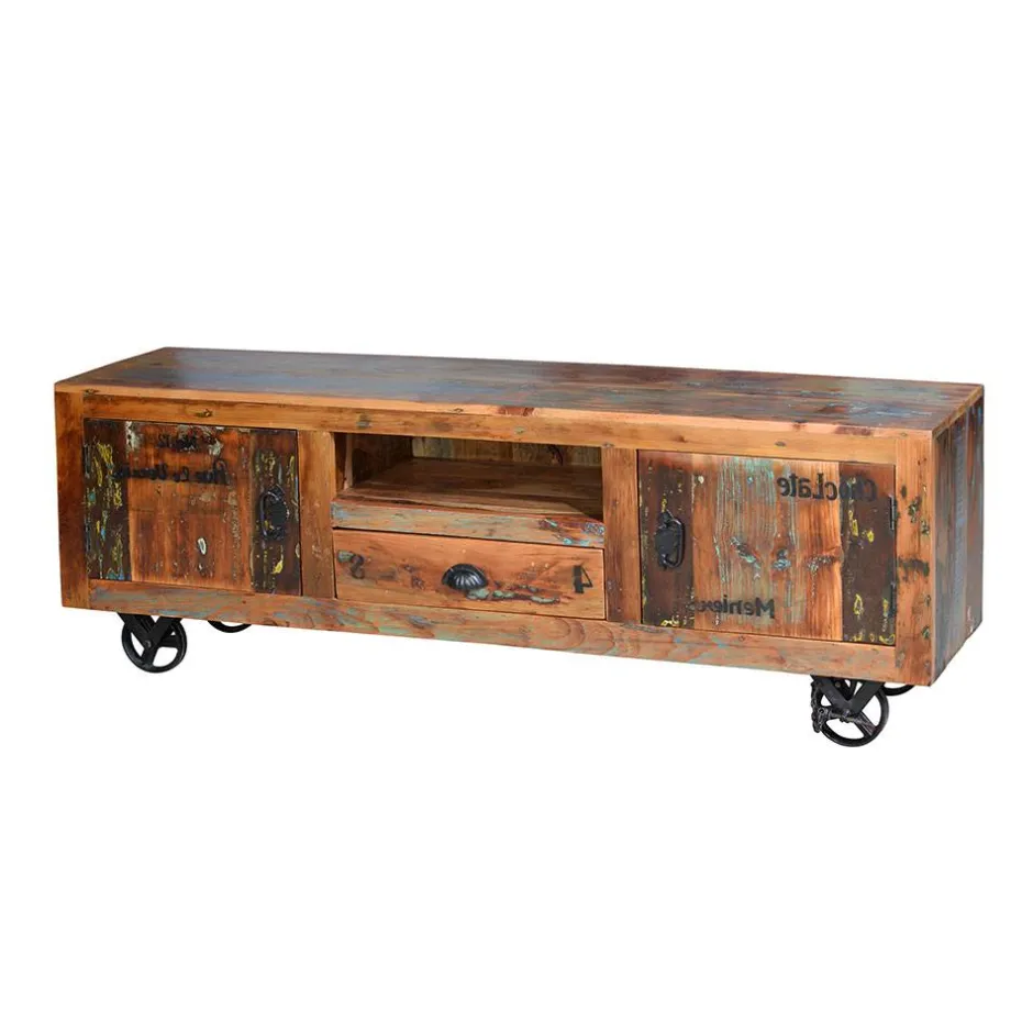 Wohnen Shabby Chic TV Lowboard aus Recyclingholz - Vatrima