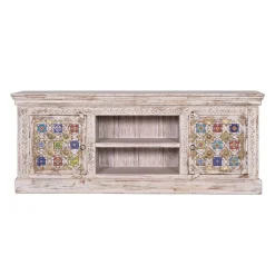 Wohnen Shabby Chic TV Lowboard in Antikweiß - Mirell