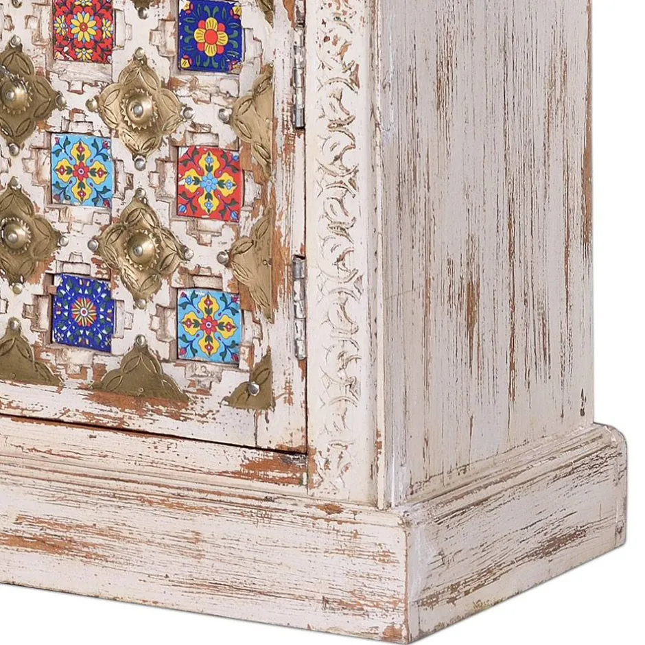 Wohnen Shabby Chic TV Lowboard in Antikweiß - Mirell