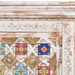 Wohnen Shabby Chic TV Lowboard in Antikweiß - Mirell