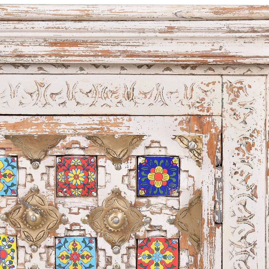 Wohnen Shabby Chic TV Lowboard in Antikweiß - Mirell