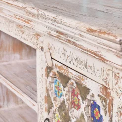 Wohnen Shabby Chic TV Lowboard in Antikweiß - Mirell