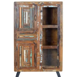 Shabby Chic Vitrinenschrank aus Recyclingholz - Tunar^Wohnen Discount