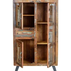 Shabby Chic Vitrinenschrank aus Recyclingholz - Tunar^Wohnen Discount