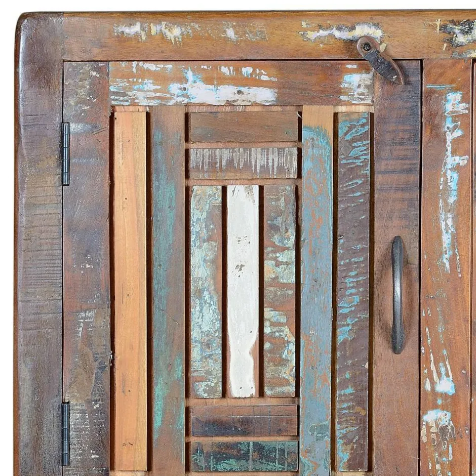 Shabby Chic Vitrinenschrank aus Recyclingholz - Tunar^Wohnen Discount