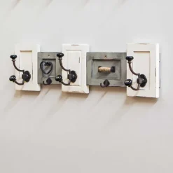 Wohnen Shabby Chic Wandgarderobe aus Holz lackiert - Iwalian