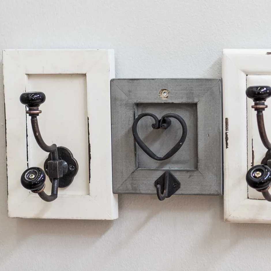 Wohnen Shabby Chic Wandgarderobe aus Holz lackiert - Iwalian