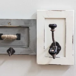 Wohnen Shabby Chic Wandgarderobe aus Holz lackiert - Iwalian