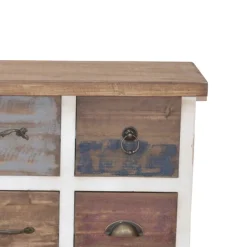 Shabby Design Kommode Leona in Weiß Bunt^Wohnen Outlet