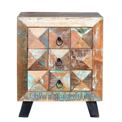 Wohnen Shabby Design Nachtkommode aus Recyclingholz - Zeremonia