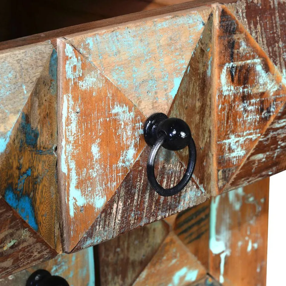 Wohnen Shabby Design Nachtkommode aus Recyclingholz - Zeremonia